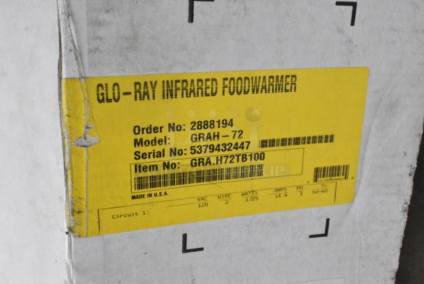 BRAND NEW SCRATCH AND DENT! Hatco GRAH-72 72" Glo-Ray High Wattage Infrared Food Warmer with Toggle Controls. 120 Volts, 1 Phase. - Image 6 of 6