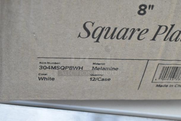 2 BRAND NEW SCRATCH AND DENT! Boxes of 12 Acopa 304MSQP8WH Rittenhouse 8" White Square Melamine Plate. 2 Times Your Bid! - Image 5 of 5