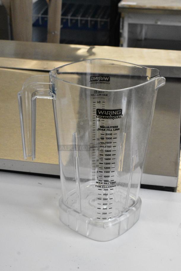 BRAND NEW SCRATCH AND DENT! Waring Commercial Clear Poly Blender Pitcher. - Image 1 of 6