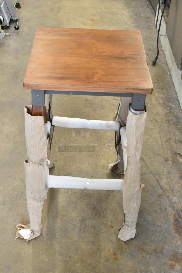 2 BRAND NEW SCRATCH AND DENT! Metal and Wooden Bar Height Stool. 2 Times Your Bid! - Image 1 of 5