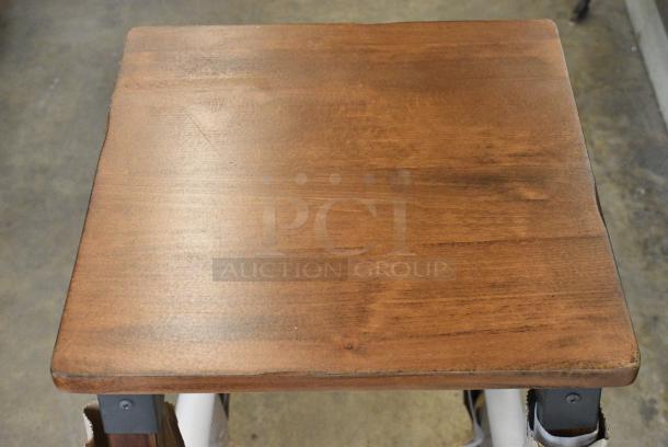 2 BRAND NEW SCRATCH AND DENT! Metal and Wooden Bar Height Stool. 2 Times Your Bid! - Image 5 of 5