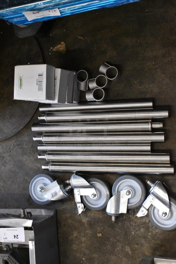 ALL ONE MONEY! Lot of BRAND NEW SCRATCH AND DENT! Items Including Commercial Casters, Legs and 4 Regency 600DB35 Basket Drain. - Image 3 of 9