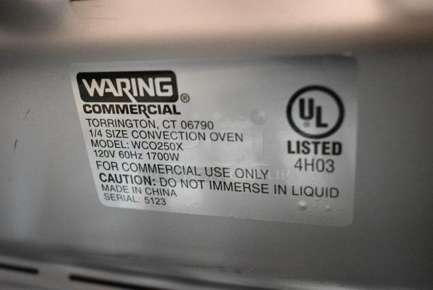 BRAND NEW SCRATCH AND DENT! Waring WCO25X Stainless Steel Quarter Size Countertop Convection Oven. 120 Volts, 1 Phase. Tested and Working! - Image 9 of 9