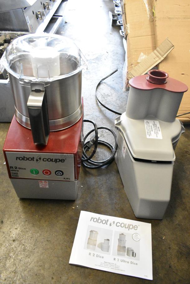 BRAND NEW SCRATCH AND DENT! Robot Coupe R 2 Dice Ultra Combination Food Processor with 3 Qt. / 3 Liter Stainless Steel Bowl, Continuous Feed. 120 Volts, 1 Phase. Tested and Working! - Image 3 of 12
