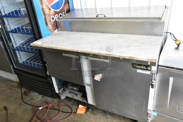 Leader ESPT48 S/C Stainless Steel Commercial Pizza Prep Table w/ Oversized Stone Cutting Board on Commercial Casters. 115 Volts, 1 Phase. Tested and Working! - Image 1 of 9