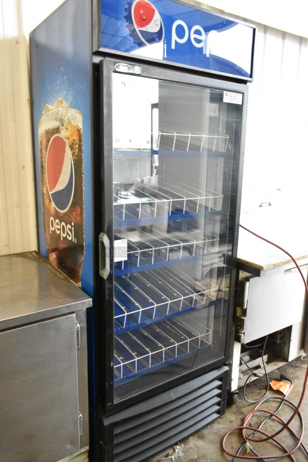 QBD CD26-HC Metal Commercial Single Door Reach In Cooler Merchandiser w/ Poly Coated Racks. 115 Volts, 1 Phase. Tested and Working! - Image 1 of 5