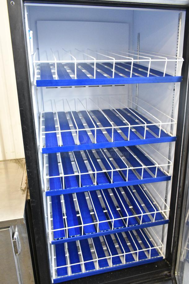 QBD CD26-HC Metal Commercial Single Door Reach In Cooler Merchandiser w/ Poly Coated Racks. 115 Volts, 1 Phase. Tested and Working! - Image 3 of 5