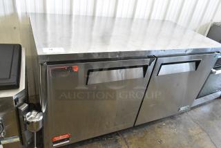 Turbo Air MUR-60 Stainless Steel Commercial 2 Door Undercounter Cooler on Commercial Casters. 115 Volts, 1 Phase. Tested and Powers On But Does Not Get Cold