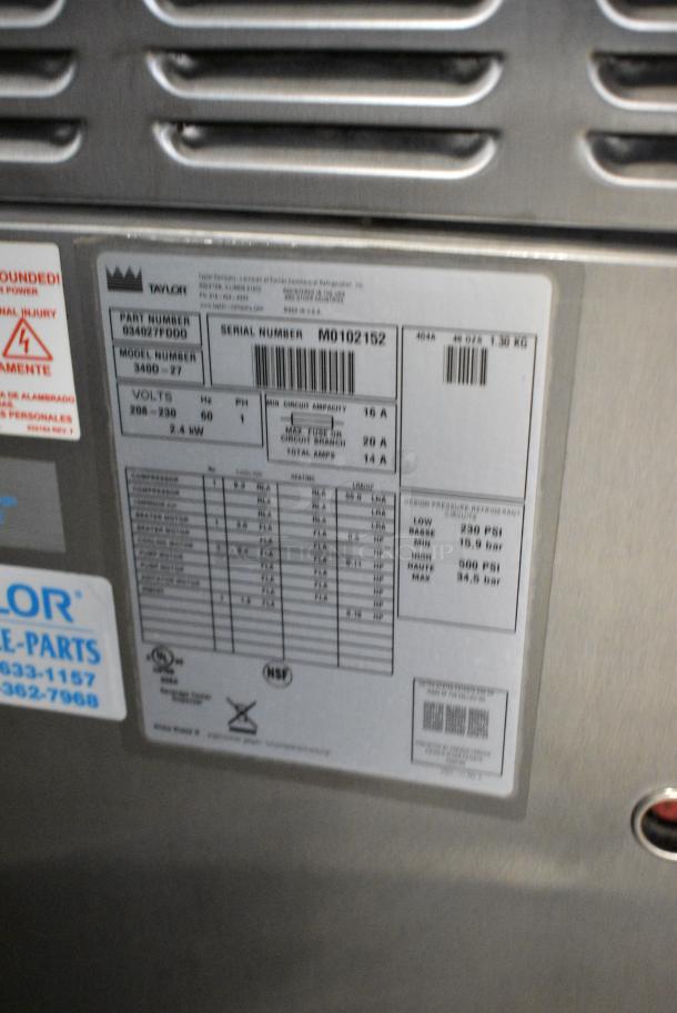 Taylor 340D-27 Stainless Steel Commercial Countertop Single Flavor Frozen Beverage Machine w/ Drink Mixer. 208-230 Volts, 1 Phase. - Image 8 of 8