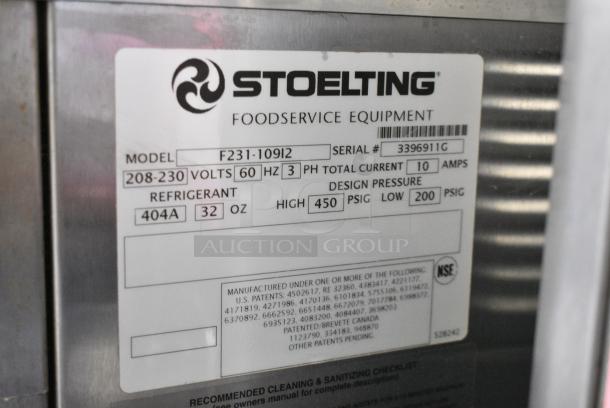 Stoelting F231-109I2 Stainless Steel Commercial Floor Style Water Cooled 2 Flavor w/ Twist Soft Serve Ice Cream Machine on Commercial Casters. 208-230 Volts, 3 Phase. - Image 10 of 10