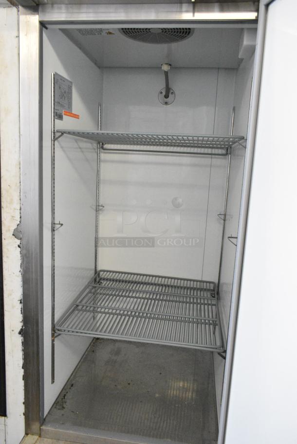 Bison XRF-21 Stainless Steel Commercial Single Door Reach In Freezer w/ Poly Coated Racks on Commercial Casters. 115 Volts, 1 Phase. Tested and Working! - Image 4 of 6