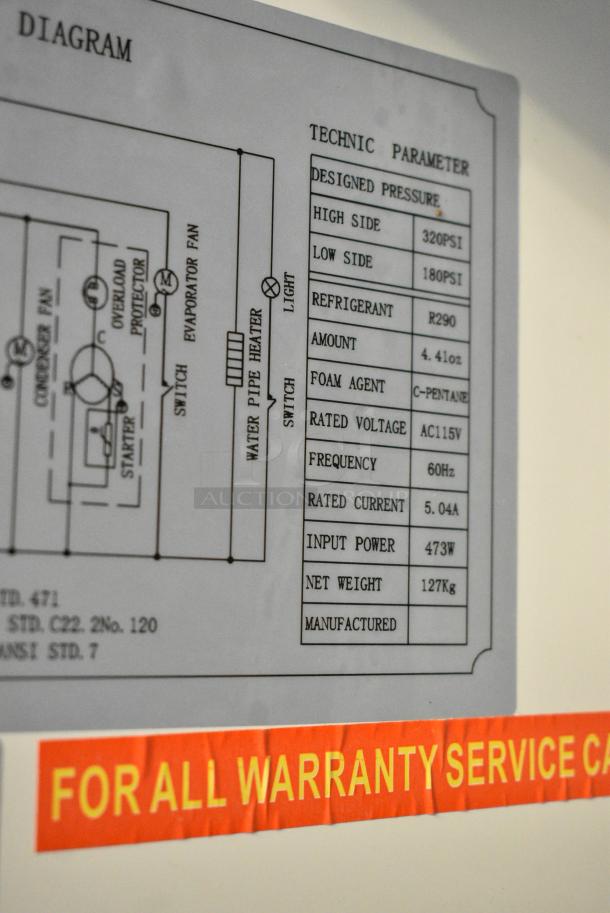 Bison XRF-21 Stainless Steel Commercial Single Door Reach In Freezer w/ Poly Coated Racks on Commercial Casters. 115 Volts, 1 Phase. Tested and Working! - Image 6 of 6