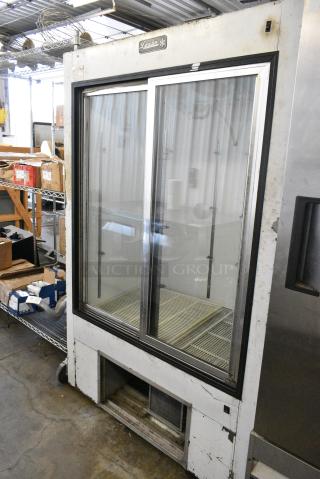 Leader Metal Commercial 2 Door Reach In Cooler Merchandiser. 115 Volts, 1 Phase. Tested and Working!