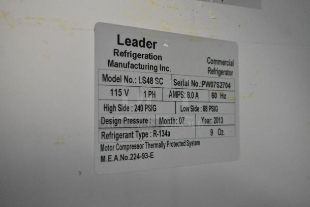Leader Metal Commercial 2 Door Reach In Cooler Merchandiser. 115 Volts, 1 Phase. Tested and Working! - Image 6 of 6