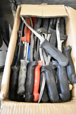 80 SHARPENED Stainless Steel Knives Including Fillet Knife. 80 Times Your Bid!