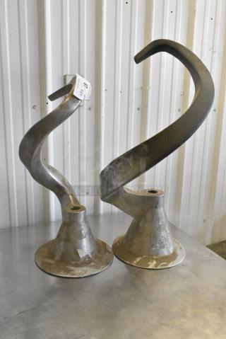 2 Metal Commercial Dough Hook Attachments. 23" and 27.5". 2 Times Your Bid!