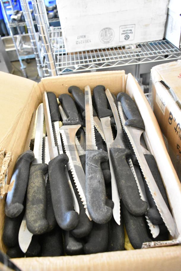 80 SHARPENED Stainless Steel Knives Including Serrated Bread Knife. 80 Times Your Bid! - Image 1 of 4