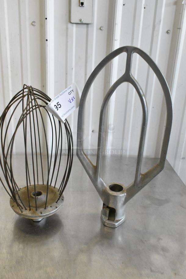 2 Metal Attachments for Hobart Mixer Including Hobart VMLH30 30 Quart Paddle and Hobart A20 20 Quart Whisk. 2 Times Your Bid! - Image 1 of 8