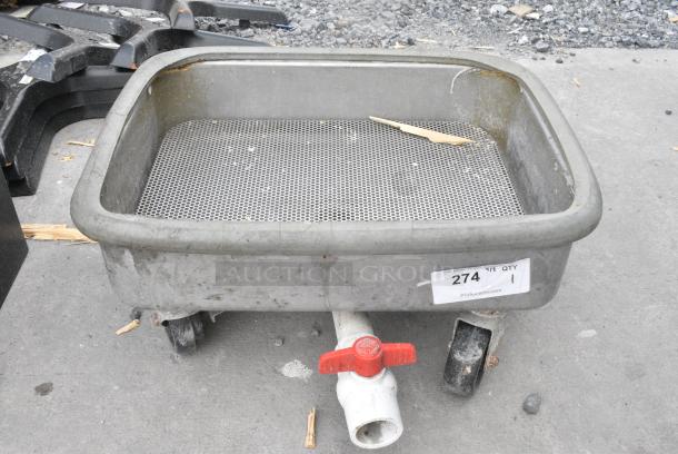Metal Dolly w/ Drain on Commercial Casters. - Image 1 of 4