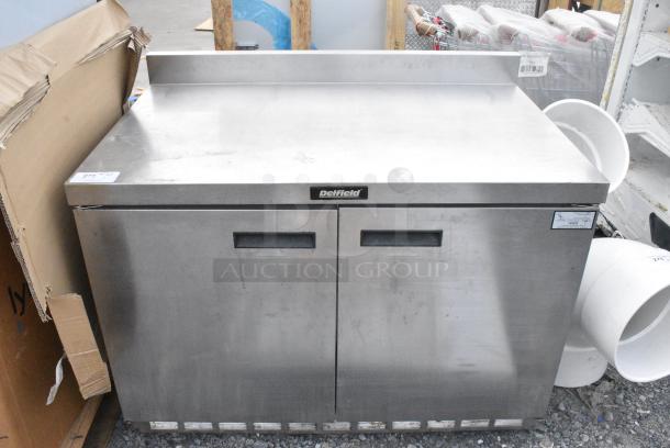Delfield Stainless Steel Commercial 2 Door Work Top Cooler on Commercial Casters. 115 Volts, 1 Phase. - Image 1 of 14