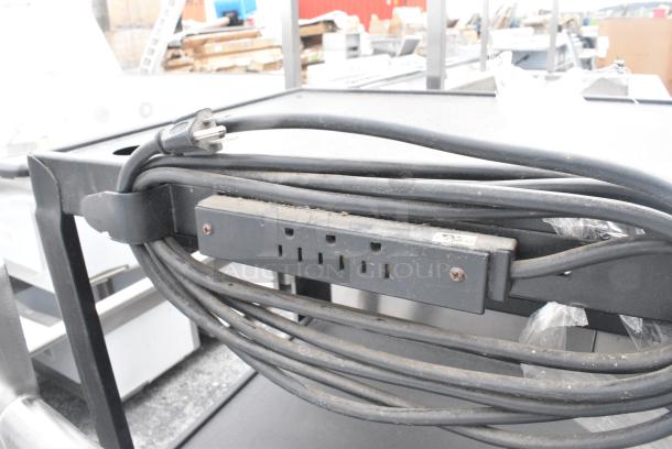 Black Metal 3 Tier AV Cart on Commercial Casters. - Image 5 of 6