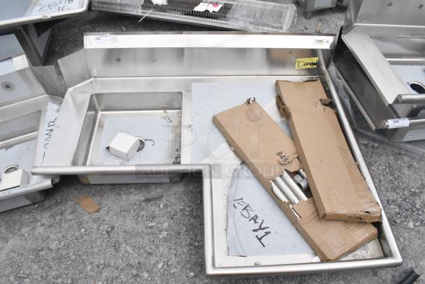 BRAND NEW SCRATCH AND DENT! Regency 600DDTI48R 4' 16-Gauge Stainless Steel Soiled L-Shape Dishtable - Island - Image 1 of 7