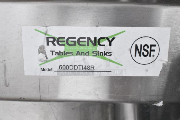 BRAND NEW SCRATCH AND DENT! Regency 600DDTI48R 4' 16-Gauge Stainless Steel Soiled L-Shape Dishtable - Island - Image 7 of 7