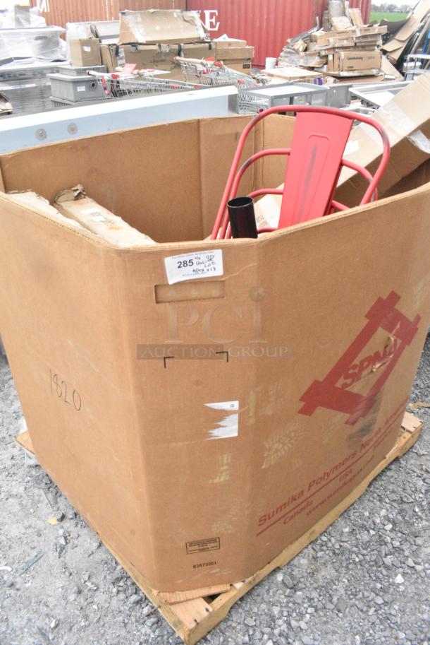 13 BRAND NEW SCRATCH AND DENT! Various Items Including 712RWS0548 Lavex 5" Wide Stainless Steel Restroom Wall Mount Shelf, 600TSB3036S Regency 30" x 36" 16-Gauge Stainless Steel Commercial Work Table with 4" Backsplash and Undershelf, 600TS1830S Regency 18" x 30" 16-Gauge 304 Stainless Steel Commercial Work Table with Undershelf, Red Tolix Style Chair. 13 Times Your Bid! - Image 3 of 10