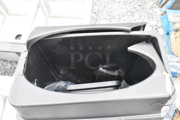 2 BRAND NEW SCRATCH AND DENT! Lavex Black Poly Slim Jim Trash Can. 2 Times Your Bid! - Image 5 of 5