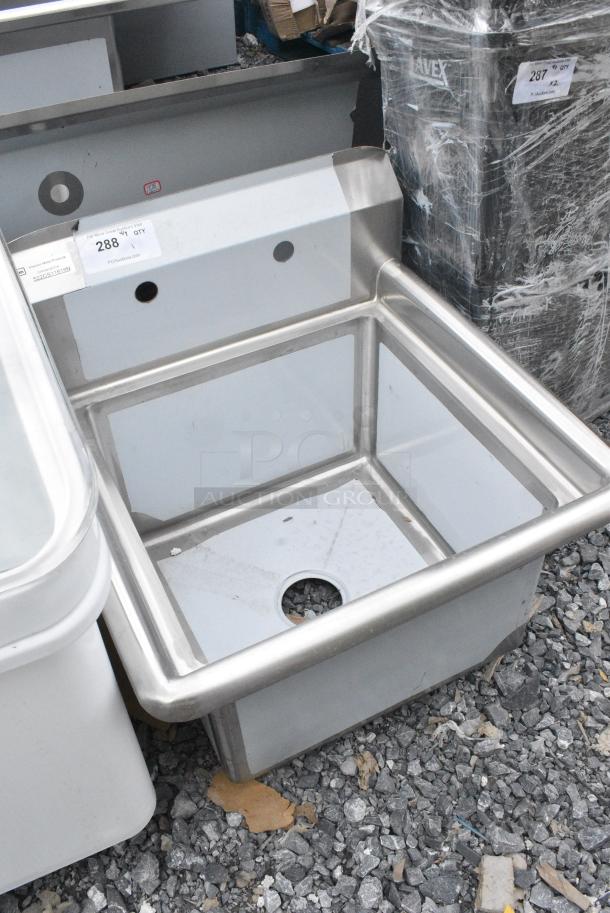 BRAND NEW SCRATCH AND DENT! Steelton 522CS11818N 23 1/2" 18-Gauge Stainless Steel One Compartment Commercial Sink without Drainboard - 18" x 18" x 12" Bowl. No Legs. - Image 2 of 6