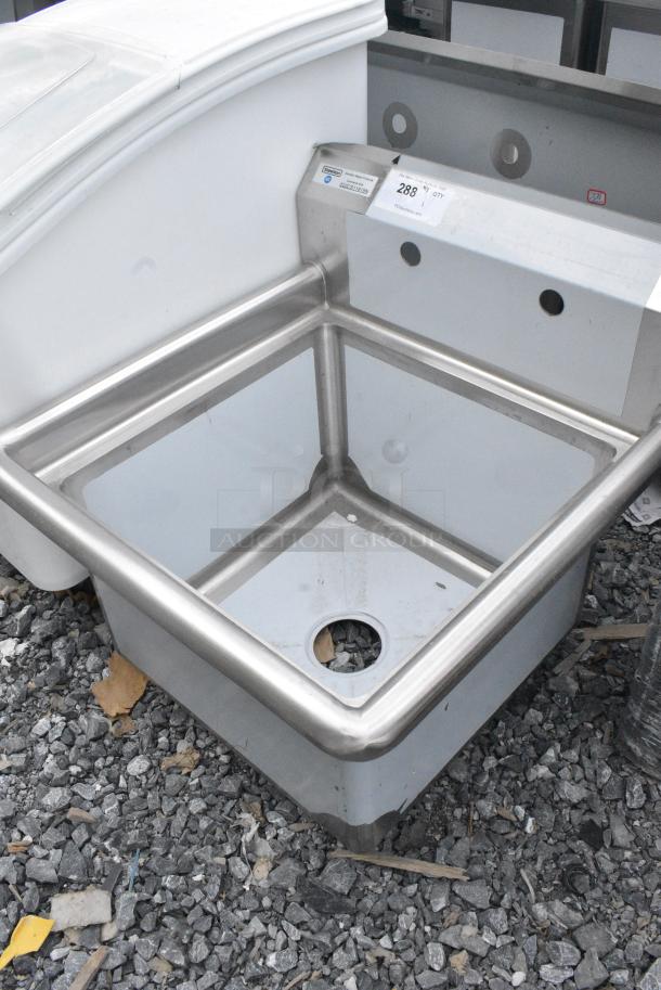 BRAND NEW SCRATCH AND DENT! Steelton 522CS11818N 23 1/2" 18-Gauge Stainless Steel One Compartment Commercial Sink without Drainboard - 18" x 18" x 12" Bowl. No Legs. - Image 3 of 6