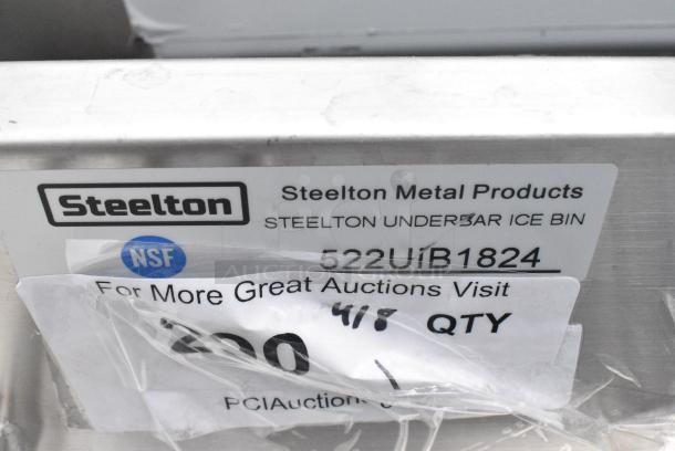 BRAND NEW SCRATCH AND DENT! Steelton 522UIB1824 18" x 24" Underbar Ice Bin with Bottle Holders - 77 lb. - Image 6 of 6