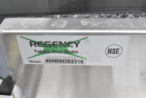 BRAND NEW SCRATCH AND DENT! Regency 600BSDS2318 18" x 23" Stainless Steel Blender Station with Dump Sink. No Legs. - Image 7 of 7