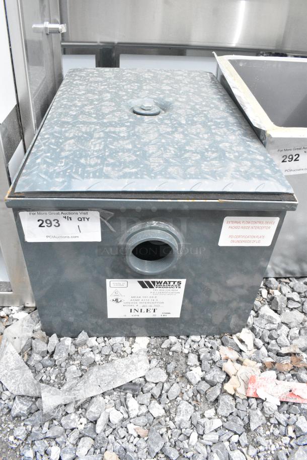 BRAND NEW SCRATCH AND DENT! Watts WD-10-THD 20 lb. Grease Trap with Threaded Connections - Image 1 of 4