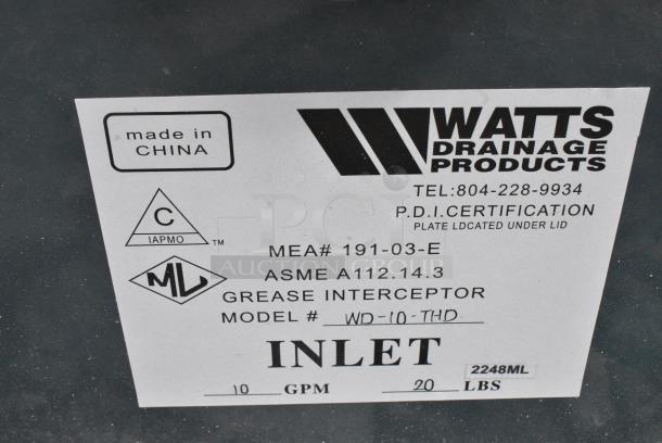 BRAND NEW SCRATCH AND DENT! Watts WD-10-THD 20 lb. Grease Trap with Threaded Connections - Image 4 of 4