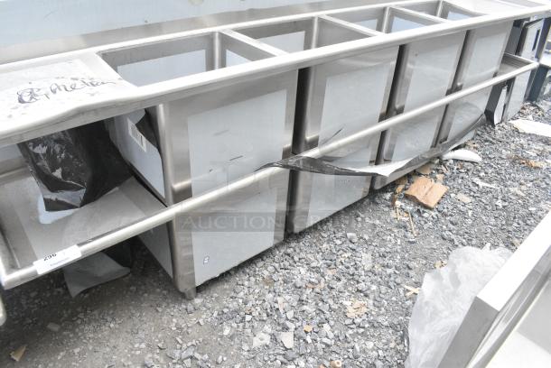 BRAND NEW SCRATCH AND DENT! Regency 600S41818218 Stainless Steel 4 Bay Sink w/ Dual Drain Boards. No Legs. - Image 2 of 3