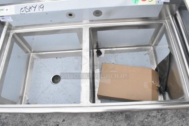 BRAND NEW SCRATCH AND DENT! Regency 600S22424 16 Gauge Stainless Steel Two Compartment Commercial Sink. - Image 4 of 7