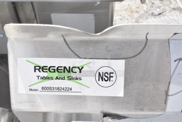 BRAND NEW SCRATCH AND DENT! Regency 600S31824224 Stainless Steel 3 Bay Sink w/ Dual Drain Boards. No Legs. - Image 7 of 7