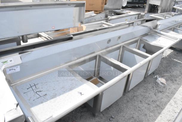 BRAND NEW SCRATCH AND DENT! Regency 600S31818224 Stainless Steel 3 Bay Sink w/ Dual Drain Boards. No Legs. - Image 2 of 7