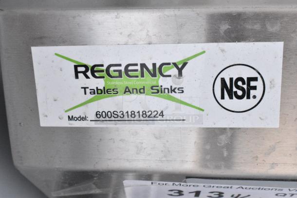 BRAND NEW SCRATCH AND DENT! Regency 600S31818224 Stainless Steel 3 Bay Sink w/ Dual Drain Boards. No Legs. - Image 7 of 7