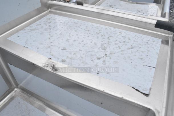 BRAND NEW SCRATCH AND DENT! Regency 600S32030220 104" 16 Gauge Stainless Steel Three Compartment Commercial Sink with  2 Drainboards - 20" x 30" x 14" Bowls. No Legs. - Image 5 of 6