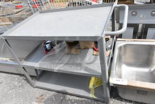 BRAND NEW SCRATCH AND DENT! Gray Metal 3 Tier Cart.