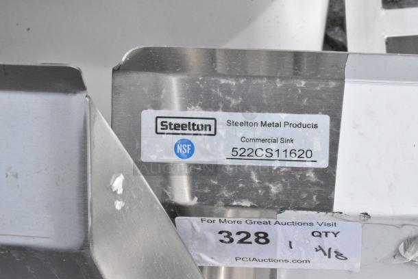 BRAND NEW SCRATCH AND DENT! Steelton 522CS11620 Stainless Steel Single Bay Sink. No Legs. - Image 5 of 5