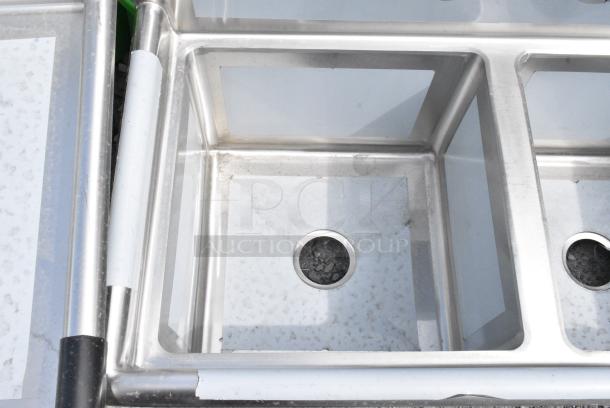 BRAND NEW SCRATCH AND DENT! Regency 600S21717 Regency 41" 16-Gauge Stainless Steel Two Compartment Commercial Sink without Drainboards - 17" x 17" x 12" Bowls. No Legs. - Image 3 of 5