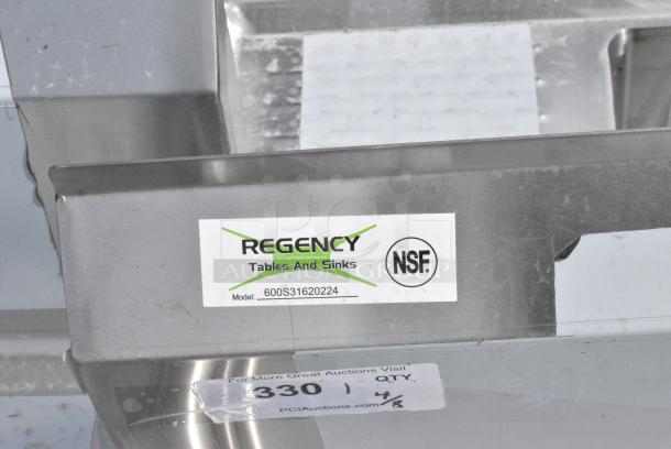 BRAND NEW SCRATCH AND DENT! Regency 600S31620224 100" 16 Gauge Stainless Steel Three Compartment Commercial Sink with 2 Drainboards - 16" x 20". No Legs. - Image 8 of 8
