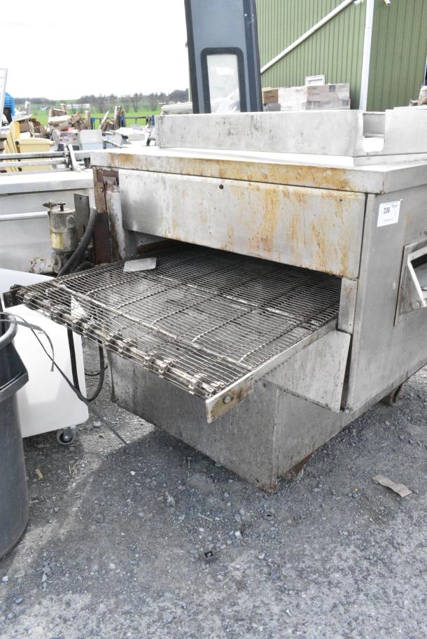 Middleby Marshall Stainless Steel Commercial Floor Style Conveyor Pizza Oven on Commercial Casters. - Image 2 of 6