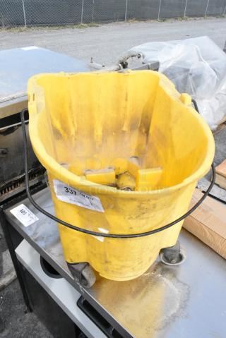 Rubbermaid Yellow Poly Mop Bucket on Commercial Casters.