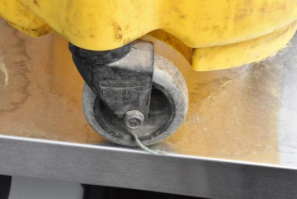 Rubbermaid Yellow Poly Mop Bucket on Commercial Casters. - Image 4 of 5