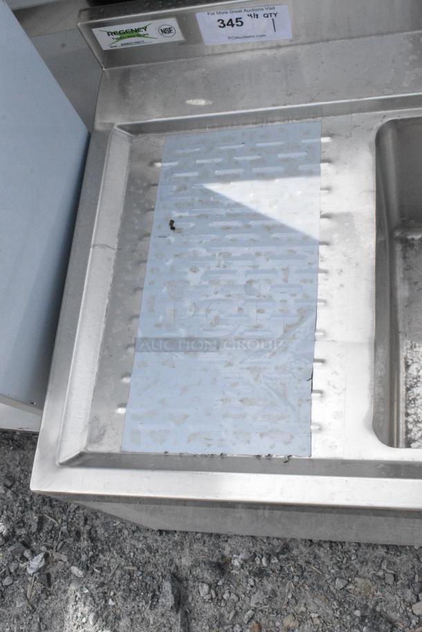 BRAND NEW SCRATCH AND DENT! Regency 600B22148213 2 Bowl Underbar Sink with Faucet and 2 Drainboards - 48" x 21". Missing 2 Legs. - Image 6 of 7
