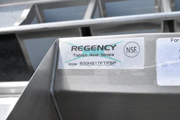 BRAND NEW SCRATCH AND DENT! Regency 600HS17FTPSP 17" x 15" Hands-Free Hand Sink with Pedestal Base and Side Splashes - Image 8 of 8